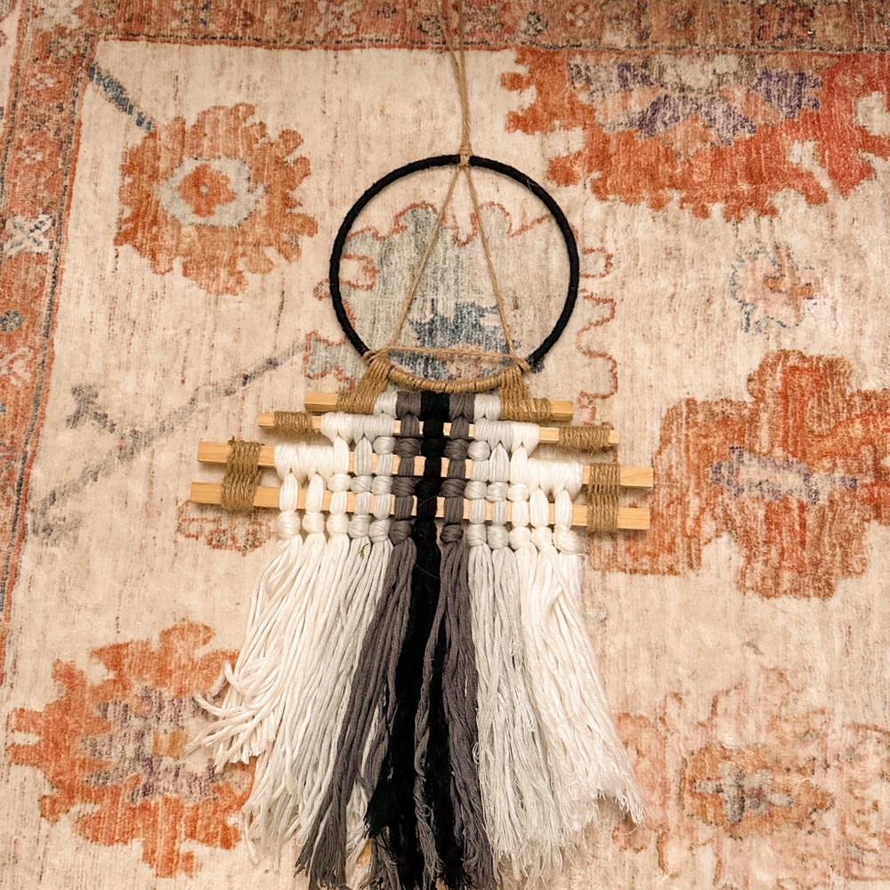 Boho Wall Hanging🖤🤍🩶